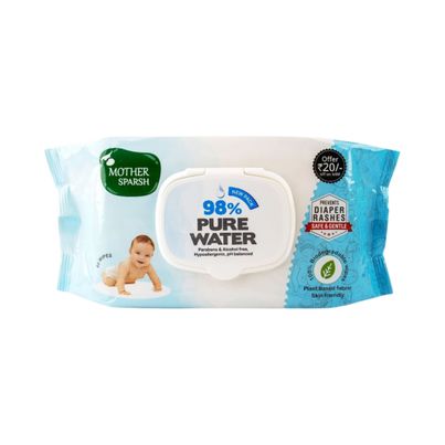 Mother Sparsh Baby Wipes (98% Water Based)