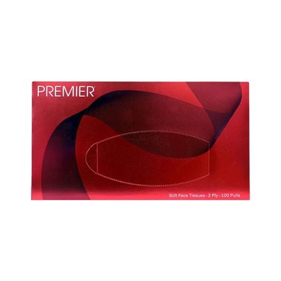Premier Face Tissue Box 100 pulls | 2 ply - Pack of 1 Premier Face Tissue Box 100 pulls | 2 ply - Pack of 1