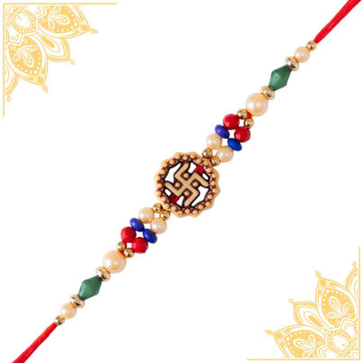 Religious Single Swastik Dori (Shree Rakhi) Set of 1 Religious Single Swastik Dori (Shree Rakhi) Set of 1