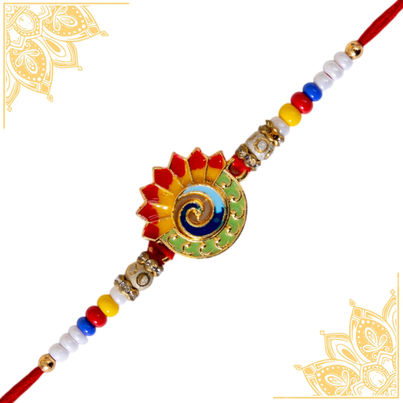 Peacock Colorful Meenakari Rakhi For Brother (BANDHAN) Peacock Colorful Meenakari Rakhi For Brother (BANDHAN)