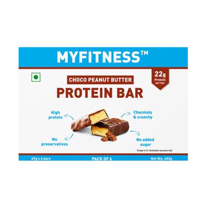 Pro.Fitness (11g) Protein Bar - Choco Peanut Butter | Pack of 6 |From makers of MyFitness peanut butter Pro.Fitness (11g) Protein Bar - Choco Peanut Butter | Pack of 6 |From makers of MyFitness peanut butter