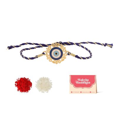 Evil Eye Royal Nazar Designer Brass Rakhi For Brother (Voylla) Evil Eye Royal Nazar Designer Brass Rakhi For Brother (Voylla)