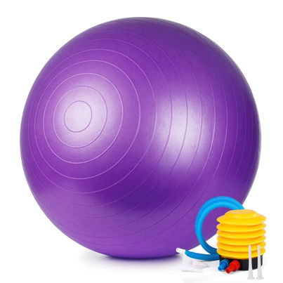 Slovic Anti-Burst Gym Ball - Yoga Ball with Pump for Core & Balance Training - Purple