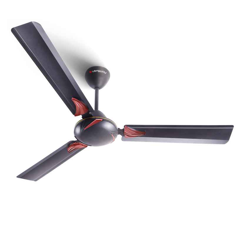 LONGWAY Creta P1 50W Ceiling Fan, 1200mm/48 inch, Ultra High Speed, Anti-Dust, Star Rated - Smoked Brown