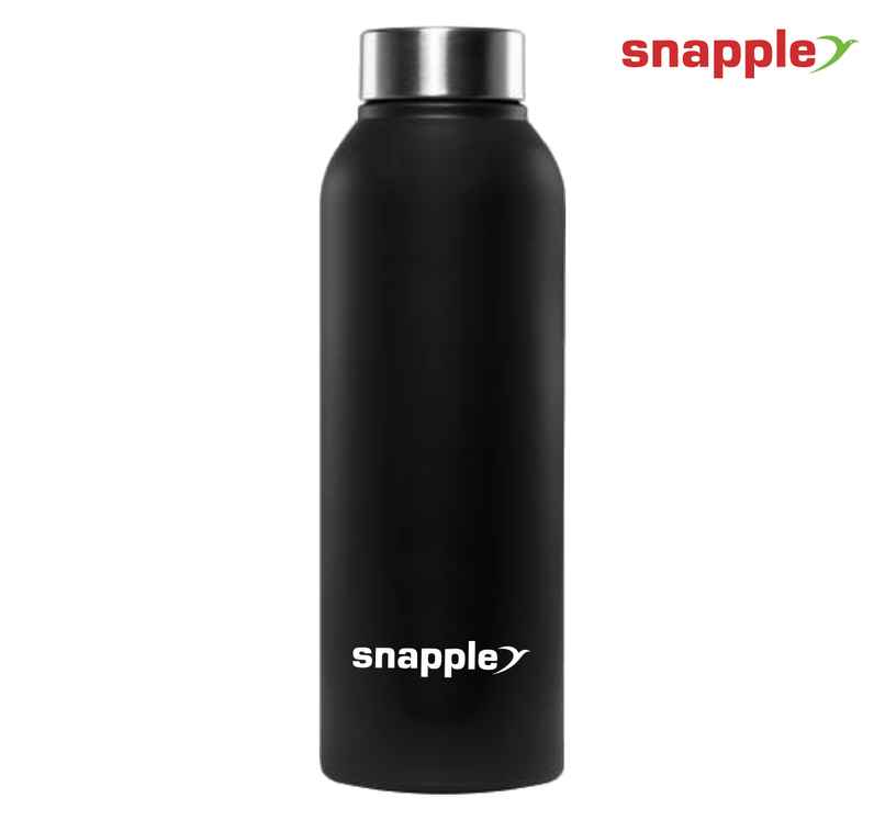 Snapple Stainless Steel Mist Single Wall Fridge Bottle | Black | 1 L
