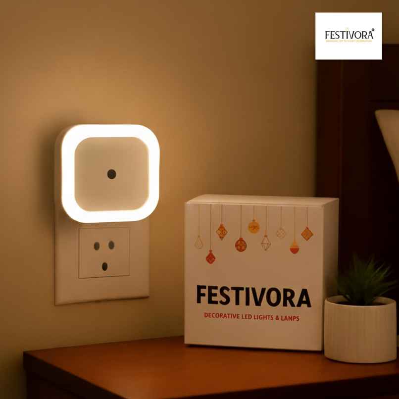 Festivora Smart Night Sensor Warm White Light Bulb | Automatic On/Off Dim Led | Night Light
