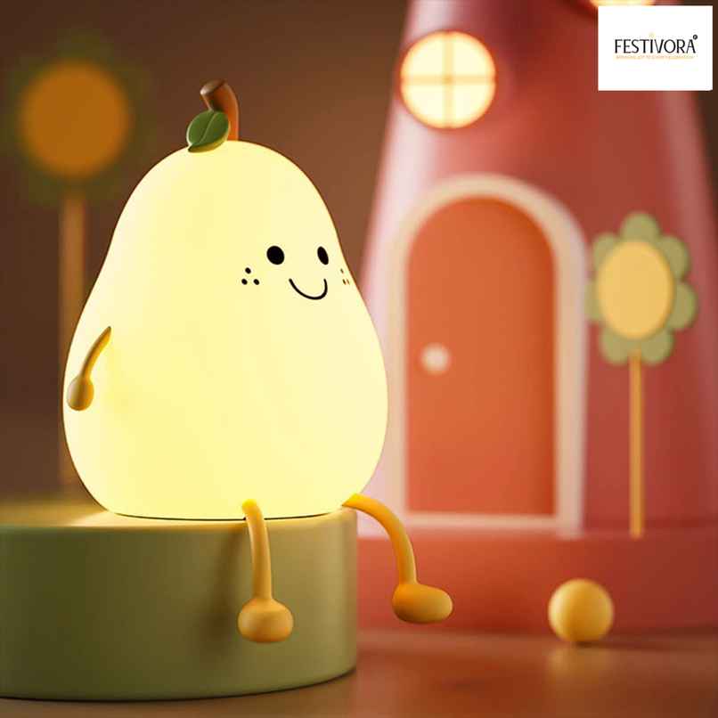 Festivora Rechargeable Happy Pear Silicon Led Lamp | Color Changing | Gifting | Home Decor Festivora Rechargeable Happy Pear Silicon Led Lamp | Color Changing | Gifting | Home Decor