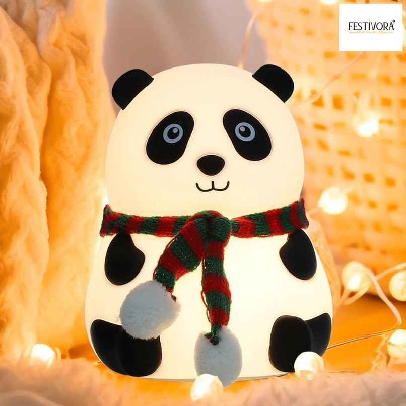 Festivora Rechargeable Cute Panda Silicon Led Lamp | Color Changing | Assorted Designs Festivora Rechargeable Cute Panda Silicon Led Lamp | Color Changing | Assorted Designs