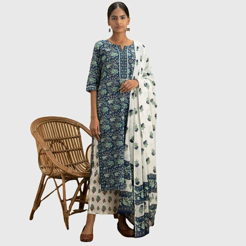 Libas Women Straight Kurta And Palazzo With Dupatta - 13026Om