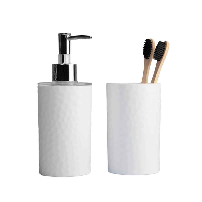 HomeStrap Set Of 2 Bathroom Set | Soap Dispenser And Tumbler HomeStrap Set Of 2 Bathroom Set | Soap Dispenser And Tumbler