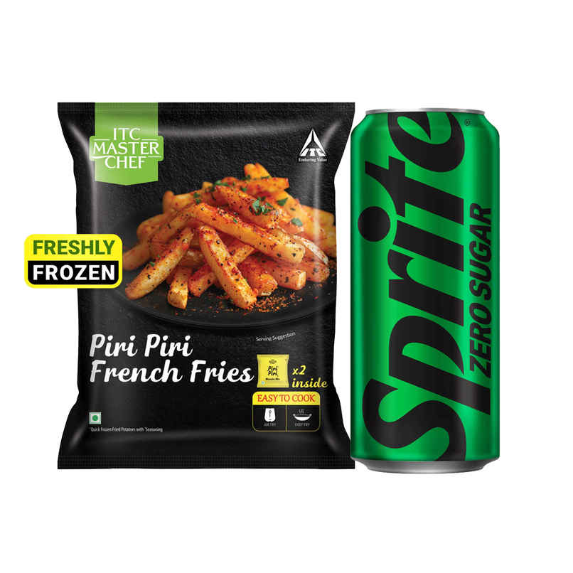 Sprite Zero Lemon Diet Soft Drink Can (300ml) & Itc Master Chef Peri Peri French Fries (416g) Combo