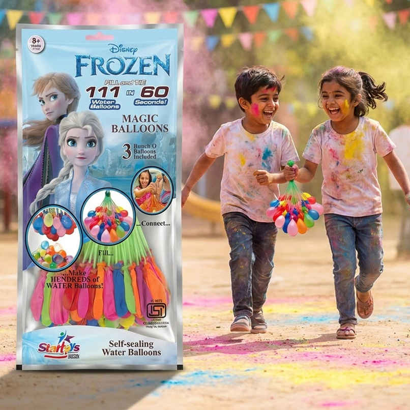 Frozen Holi Magic Self Sealing Balloons | 3 set x 37 pcs | Star Toys