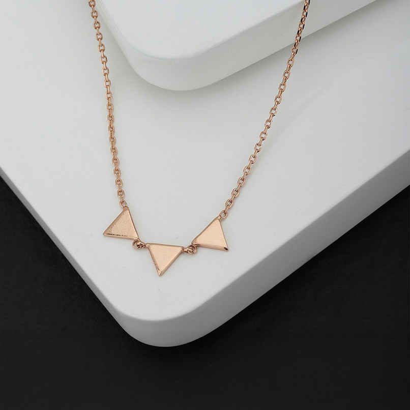 Carlton London 18kt Rose Gold Plated Triangular Necklace | B523803N Carlton London 18kt Rose Gold Plated Triangular Necklace | B523803N