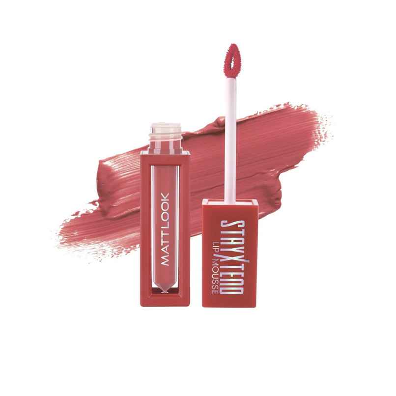 Mattlook Stayxtend Lip Mousse Enriched With Vitamin E & Non Sticky Formula | Peach Babe-20