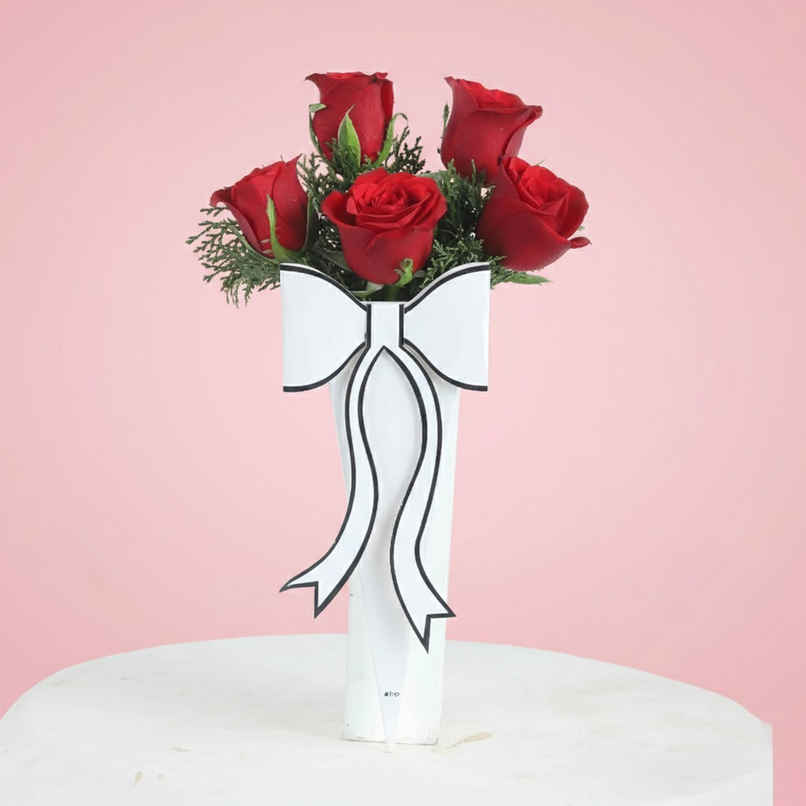 FNP White and Rosette Delight Bouquet