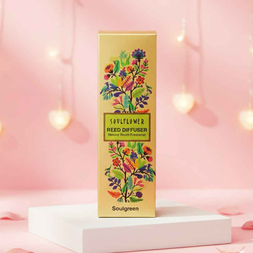 Soulflower Premium Reed Diffuser | Soulgreen | Refreshing | Soulflower