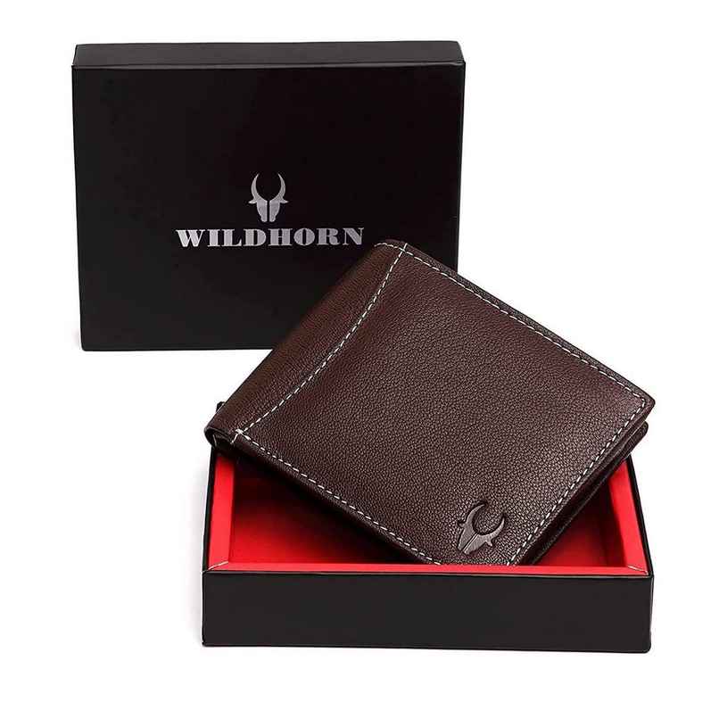 Wildhorn Men's Genuine Leather Bi-fold Wallet | Brown