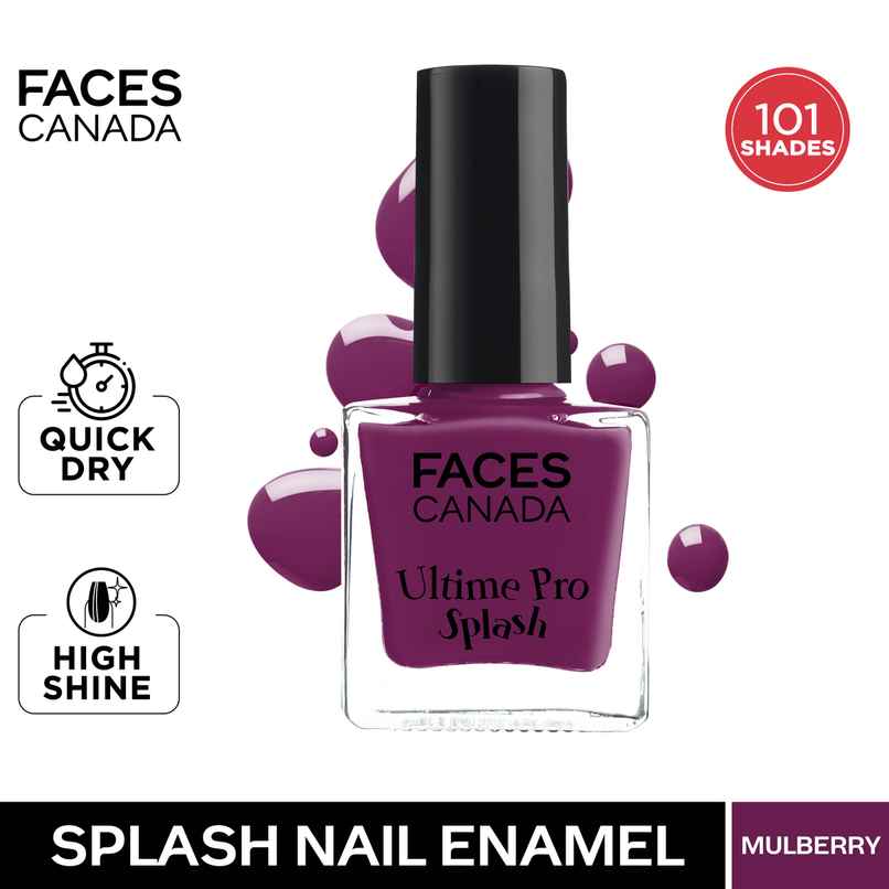 FACES CANADA Ultime Pro Splash Nail Enamel - Mulberry 134 Glossy | Long Lasting - 8 ml