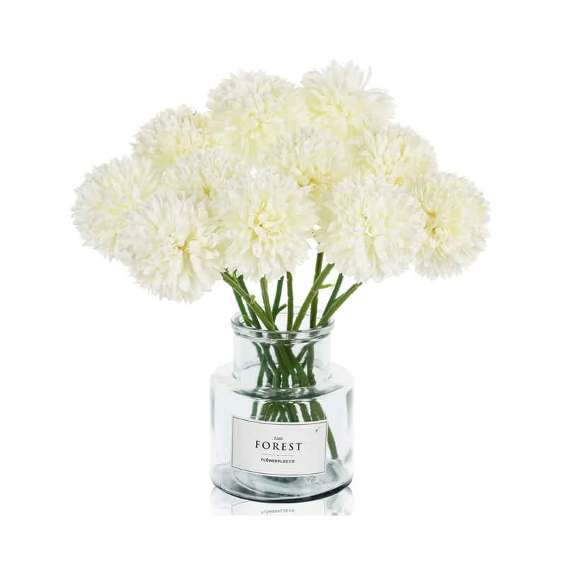 Tied Ribbons Set Of 6 Artificial Ball Flowers Bunches Without Vase