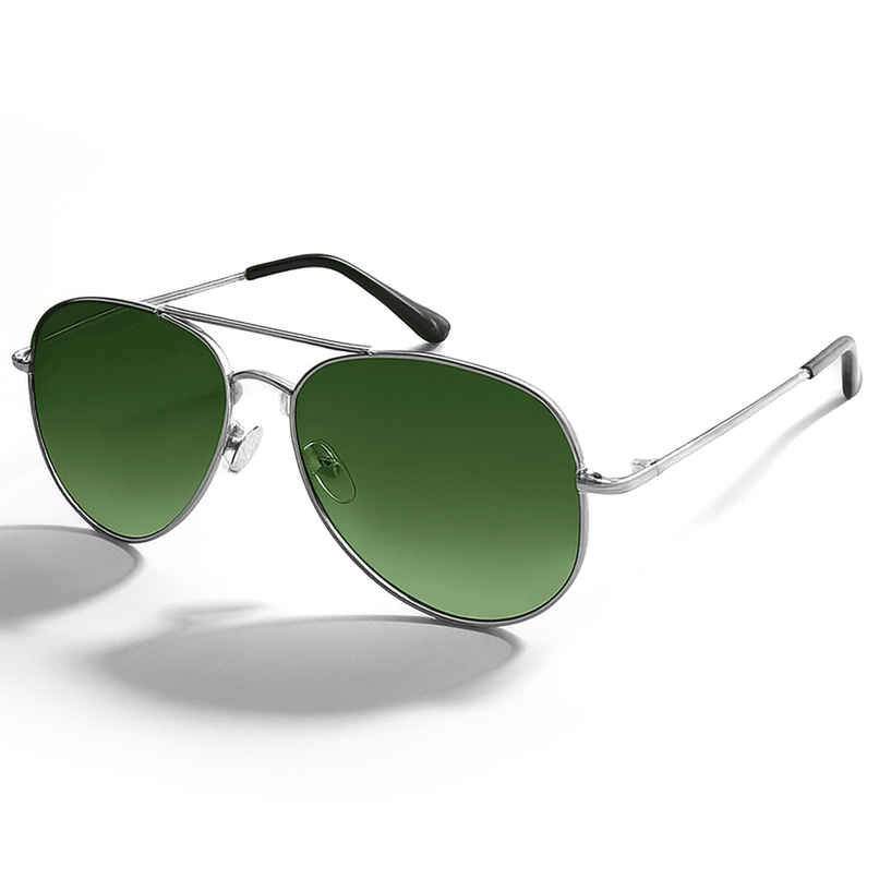 Slovic Unisex Aviators Sunglasses with UV400 Protection Lenses | Green and Silver