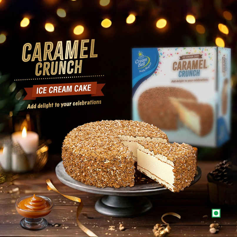 Cream Bell Caramel Crunch Ice Cream Cake | Soft & Premium