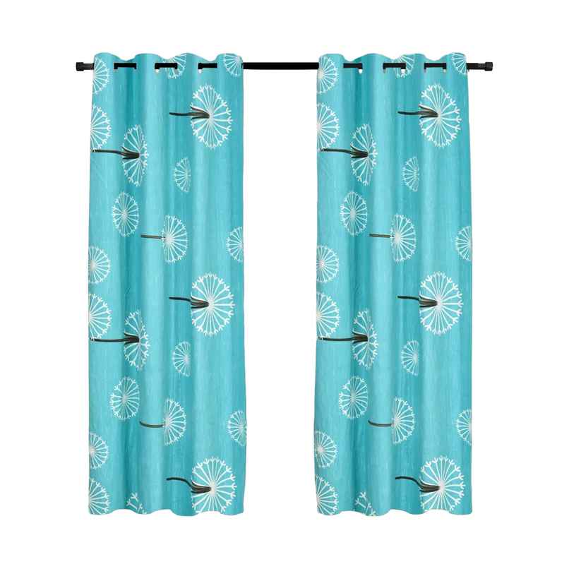 BAY6 Polyester Window Curtains | Set of 2 | 5x4 ft | Light Blue