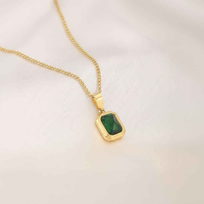 Palmonas Classic Emerald Necklace For Womens | Waterproof And Anti-Tarnish Palmonas Classic Emerald Necklace For Womens | Waterproof And Anti-Tarnish
