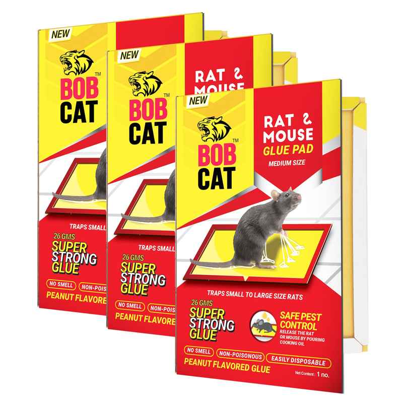 BOB CAT RAT GLUE TRAP STRONG- PACK OF 3-MEDIUM SIZE