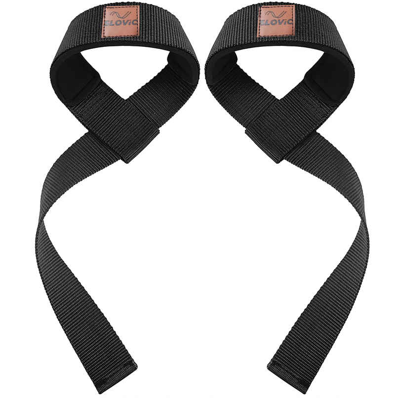 Slovic Gym Weight Lifting Straps for Heavy Lifts, Wrist Support & Deadlifts - Black Slovic Gym Weight Lifting Straps for Heavy Lifts, Wrist Support & Deadlifts - Black
