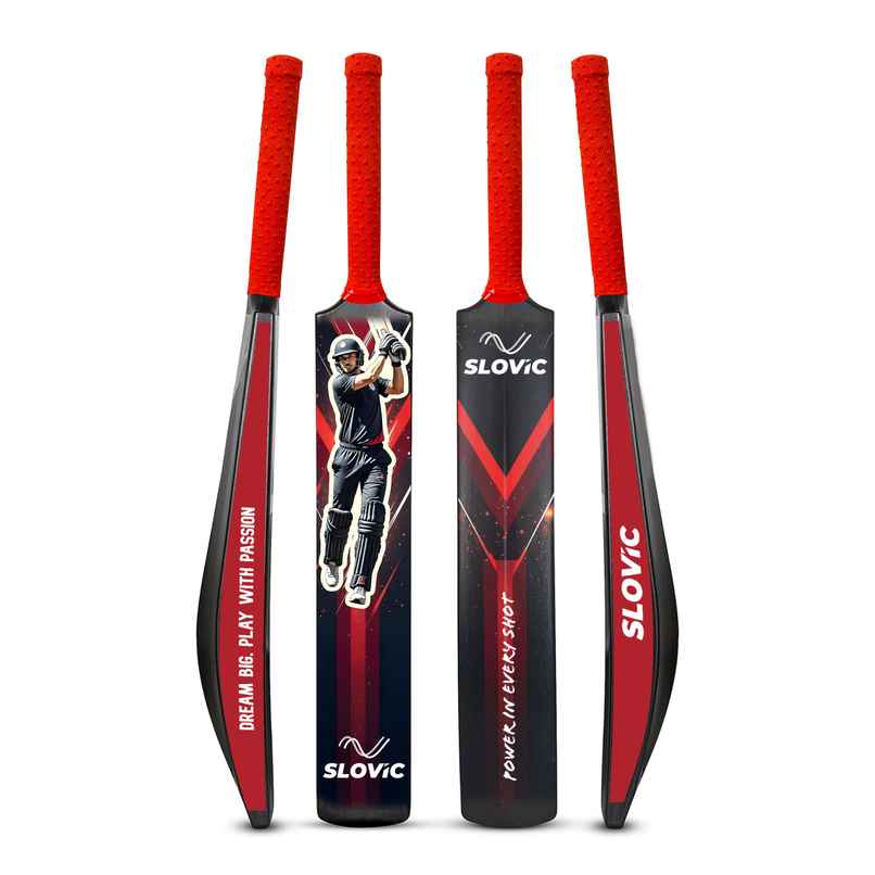 Slovic Lightweight Full Size Tennis Ball Cricket Bat with Soft Grip for Home, Gully & Street Matches