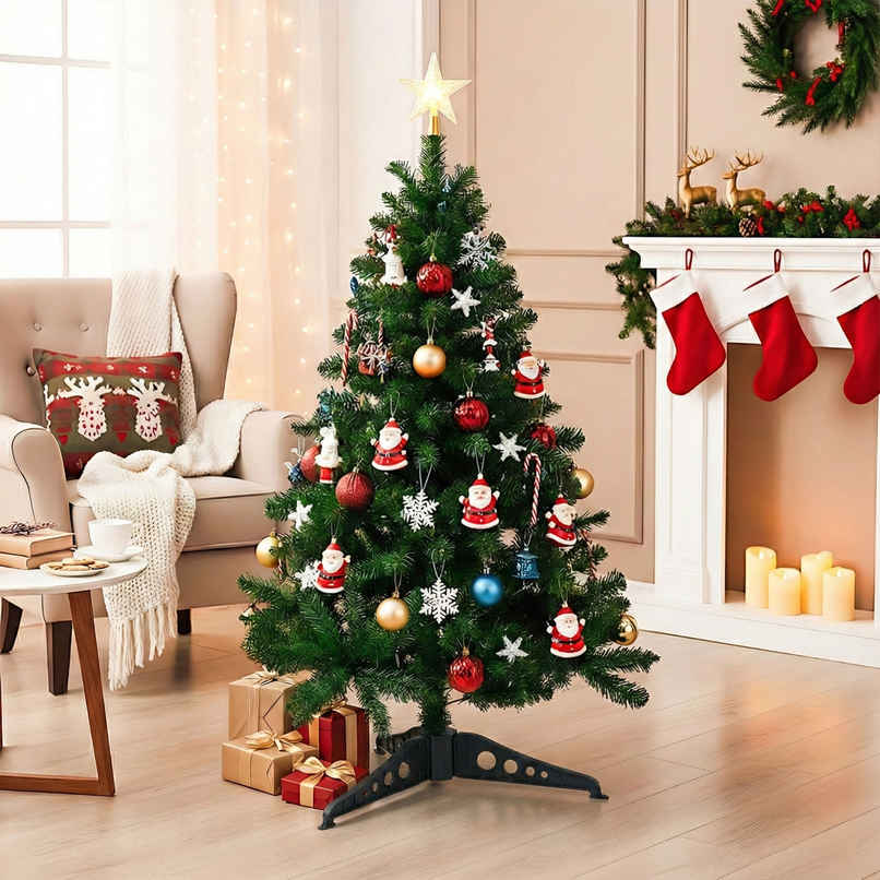 Artificial Christmas Tree | 4 ft | Ideal for Home, Office & Party Decor | Easy to Set Up | Picfest