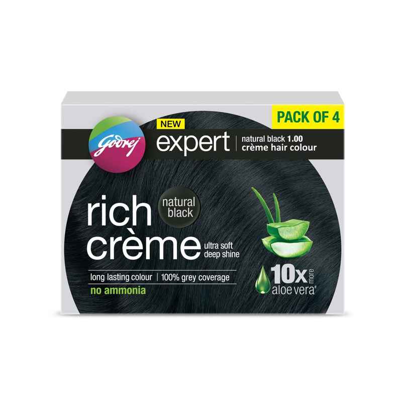 Godrej Expert Creme Hair Colour Natural Black (Pack of 4) Godrej Expert Creme Hair Colour Natural Black (Pack of 4)