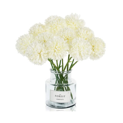 Tied Ribbons Set Of 6 Artificial Ball Flowers Bunches Without Vase