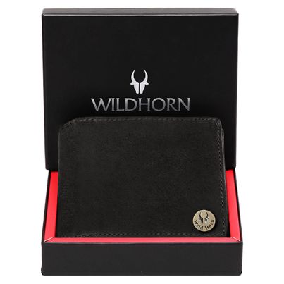Wildhorn Men's Genuine Leather Bi-fold Wallet | Black Wildhorn Men's Genuine Leather Bi-fold Wallet | Black