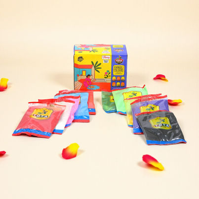 Multicolour Rangoli Box | Pack Of 10 | Tota