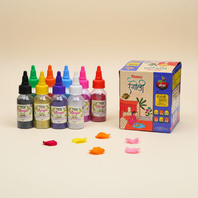 Glitter Rangoli Multicolour | Pack Of 9 | Tota