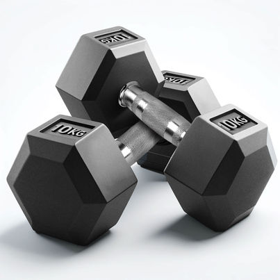Slovic 10kg Hexa Dumbbells Set (10kg x 2) for Weight Training, Lifting & Home Gym - Anti Skid Rubber