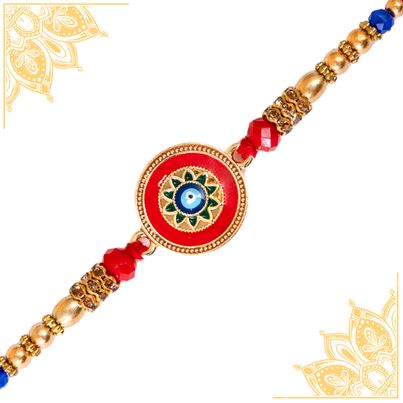 Evil Eye Round Meenakari Rakhi (BANDHAN) Evil Eye Round Meenakari Rakhi (BANDHAN)
