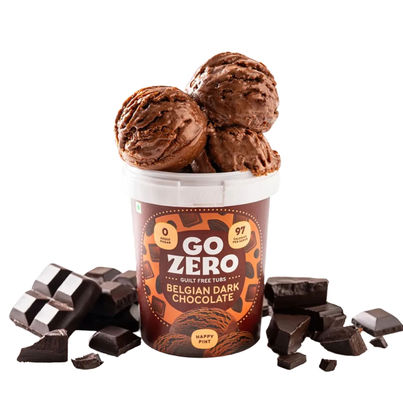 Go Zero Belgian Dark Chocolate Low Calorie Guilt Free Ice Cream Tub