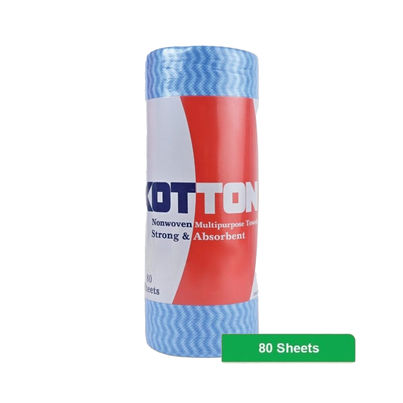 Kotton Non Woven Reusable And Washable Kitchen Roll | 23 cm X 21 cm - 80 Pulls - Assorted
