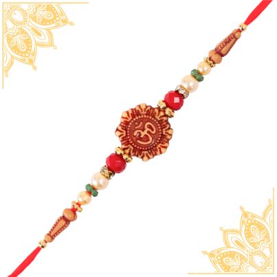 Religious Single Om Dori Rakhi (Shree Rakhi) Set of 1 Religious Single Om Dori Rakhi (Shree Rakhi) Set of 1