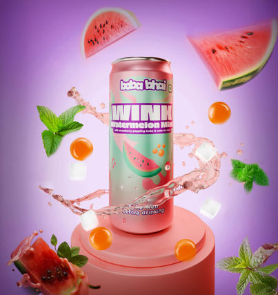 Boba Bhai Watermelon Mojito with Popping Bubbles & Nata de Coco