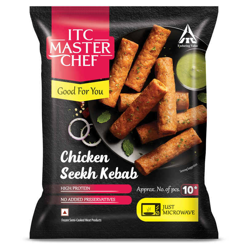 ITC Master Chef Chicken Seekh Kebab | High in Protein | No Added preservatives | Microwave Friendly