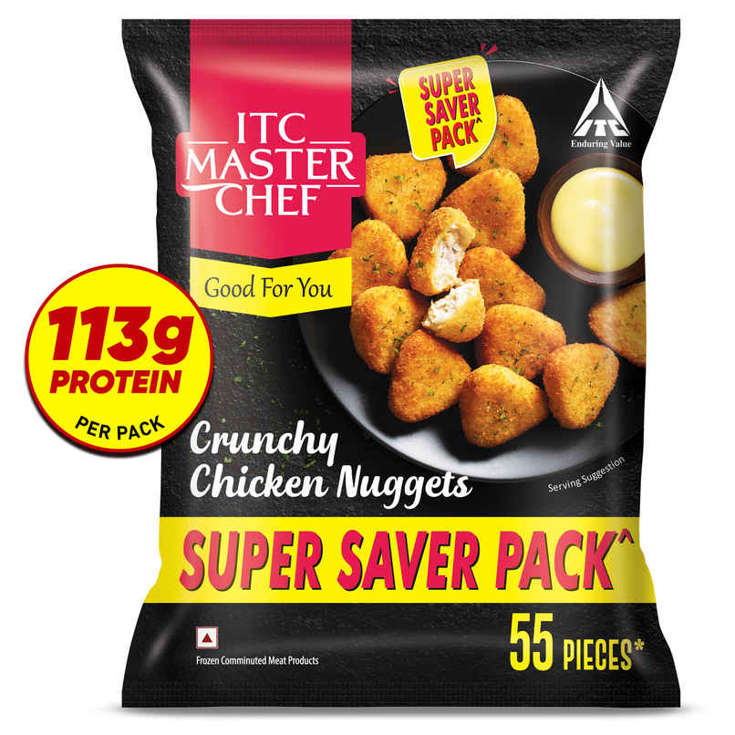 ITC Master Chef Crunchy Chicken Nuggets | Source of Protein | No Added Preservatives | 55 pieces