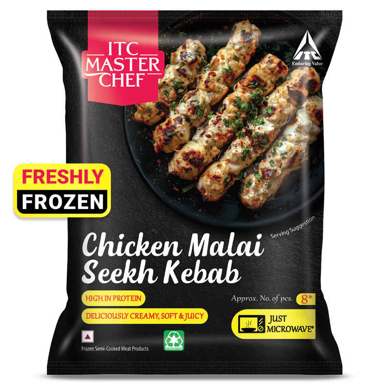 ITC Master Chef Chicken Malai Seekh Kebab | High in Protein | No Added preservatives ITC Master Chef Chicken Malai Seekh Kebab | High in Protein | No Added preservatives