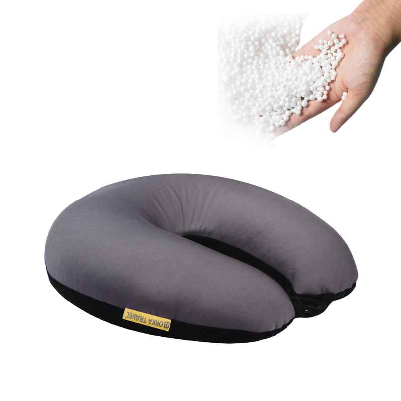 ORKA Unisex Solid Spandex Neck Pillow | Black, Grey - One Size
