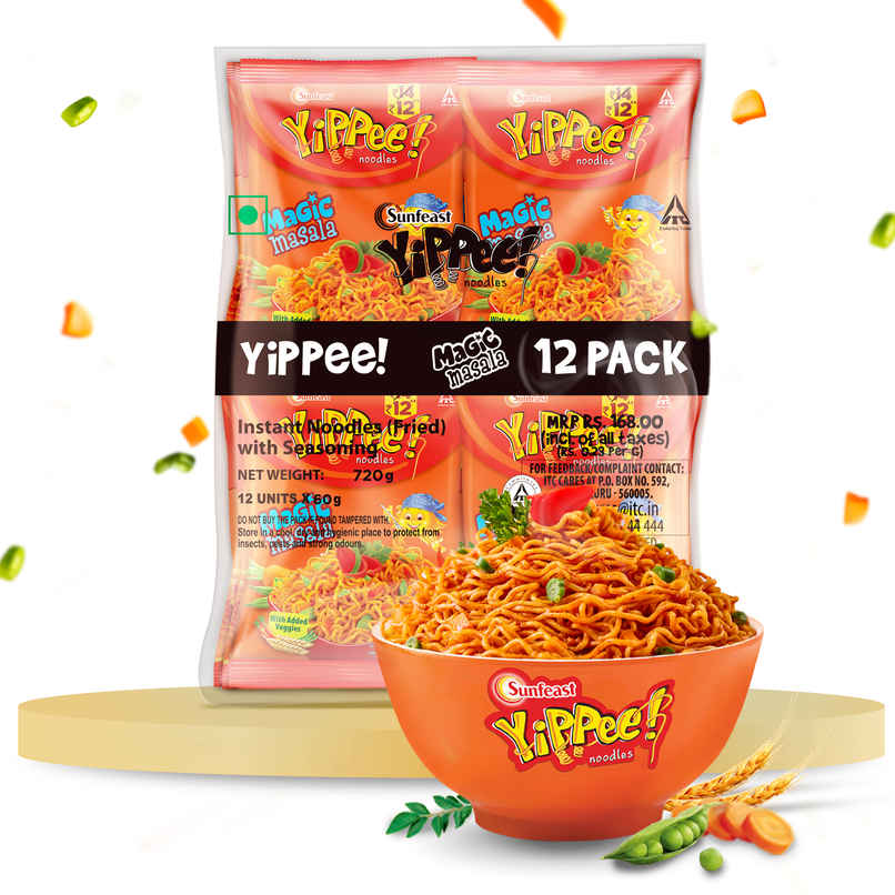 YiPPee! Magic Masala Noodles with Added Veggies - The Better Noodles