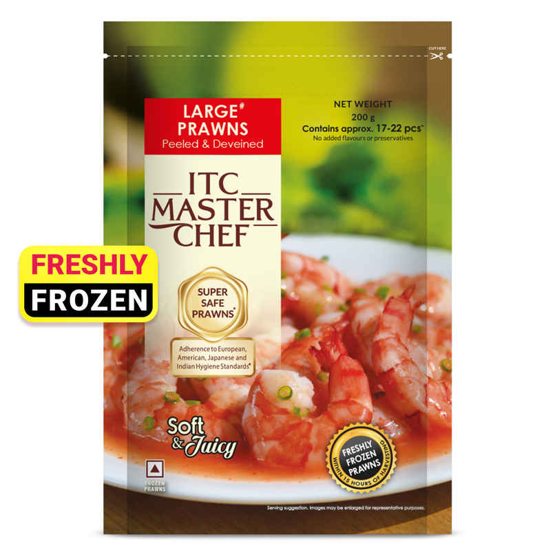 ITC Master Chef Large Prawns | Freshly Frozen |low fat, high protein