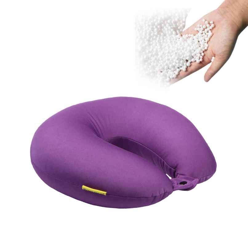 Orka Travel Solid Micro Beads U Neck Pillow - Purple