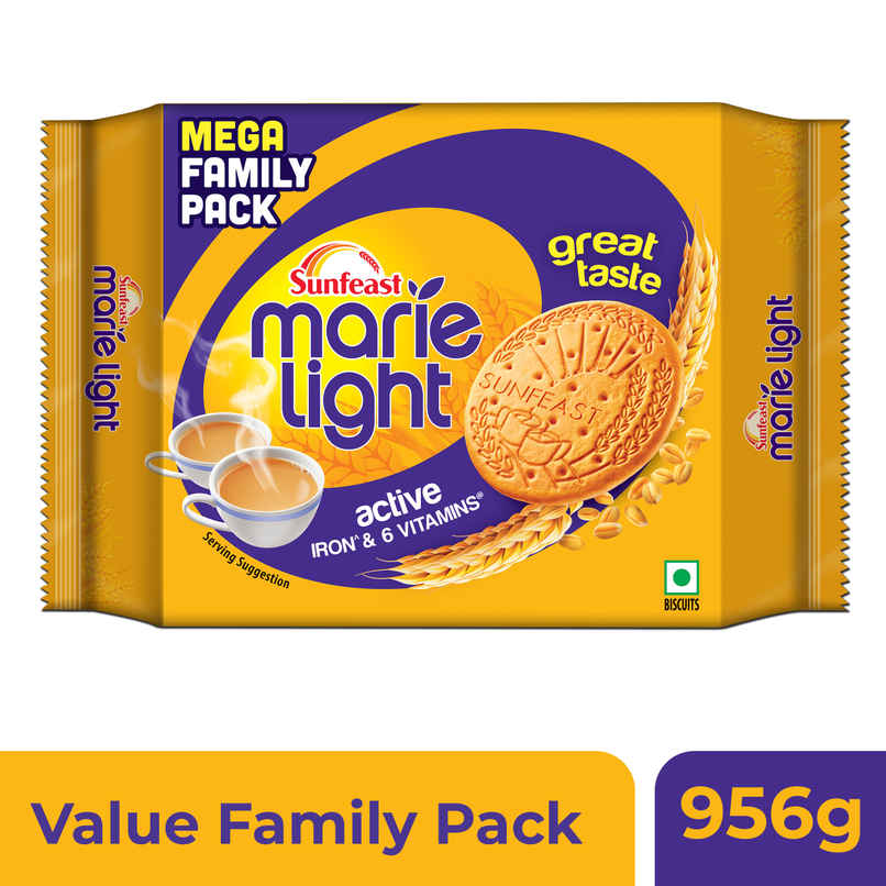 Sunfeast Marie Light Active, Marie Biscuits with Iron and 6 Vitamins Family Pack